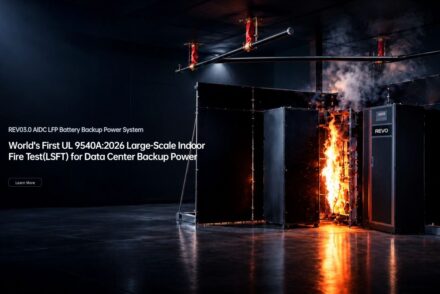 World’s first indoor large-scale fire test completed: REVO3.0 AIDC LFP Battery Backup Power System passes all three key criteria