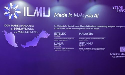 Information board on ILMU at the ASEAN AI Malaysia Summit 2025  .  Photo by Jan Yong