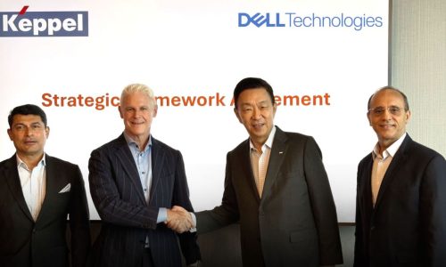 (L-R) Ravi Bharadwaj, Dell’s Vice President, Asia Pacific, Japan and Greater China (APJC) Partner Ecosystem; Peter Marrs, Dell’s President, APJC; Loh Chin Hua, CEO of Keppel and Manjot Singh Mann, CEO, Connectivity of Keppel. Source: Keppel