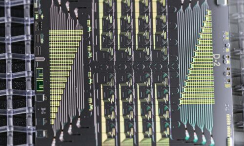 A silicon photonic chip. Image Credit: Salience Labs