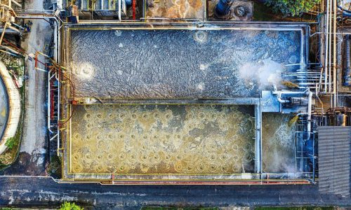 Aerial view of a sample water treatment plant