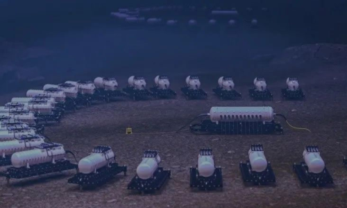 A cluster of underwater capsules.